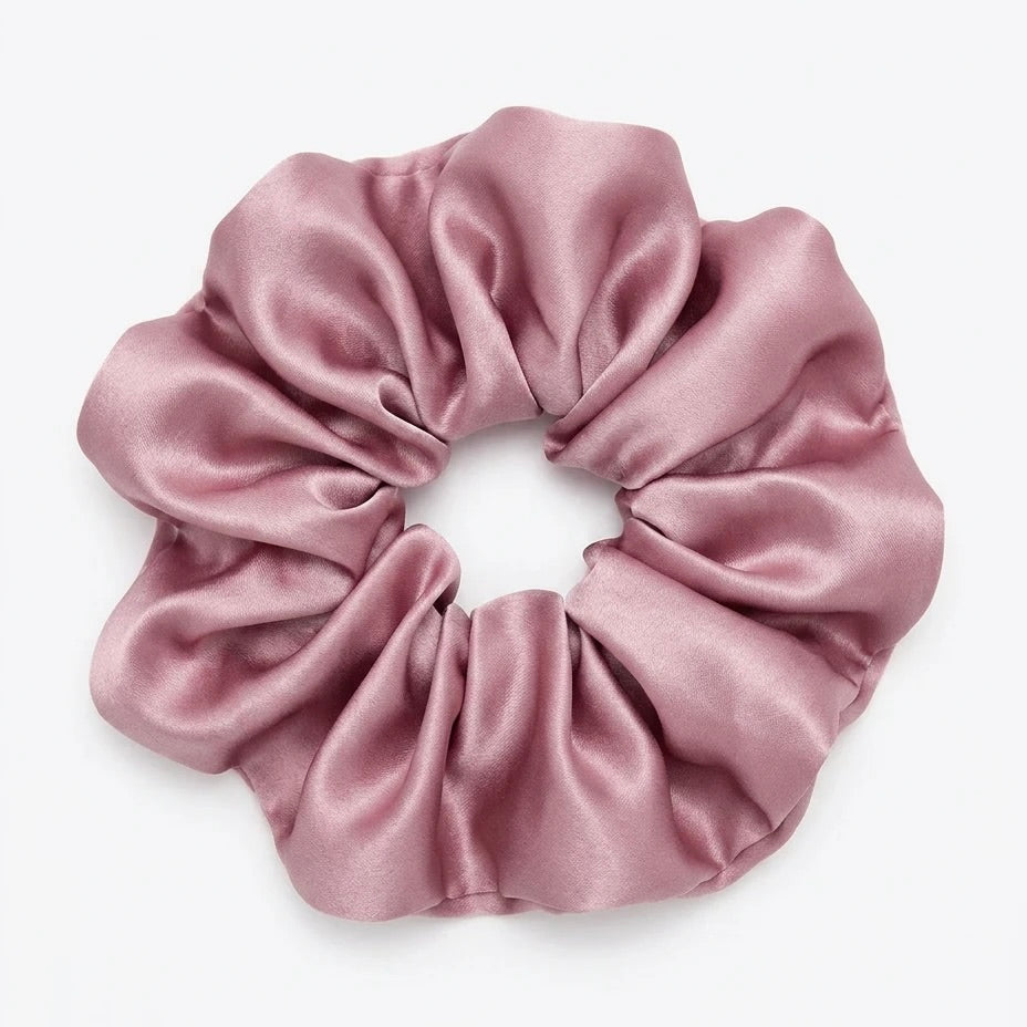 Minaz Scrunchie Priya aus Satin in XXL in Taro Rosa