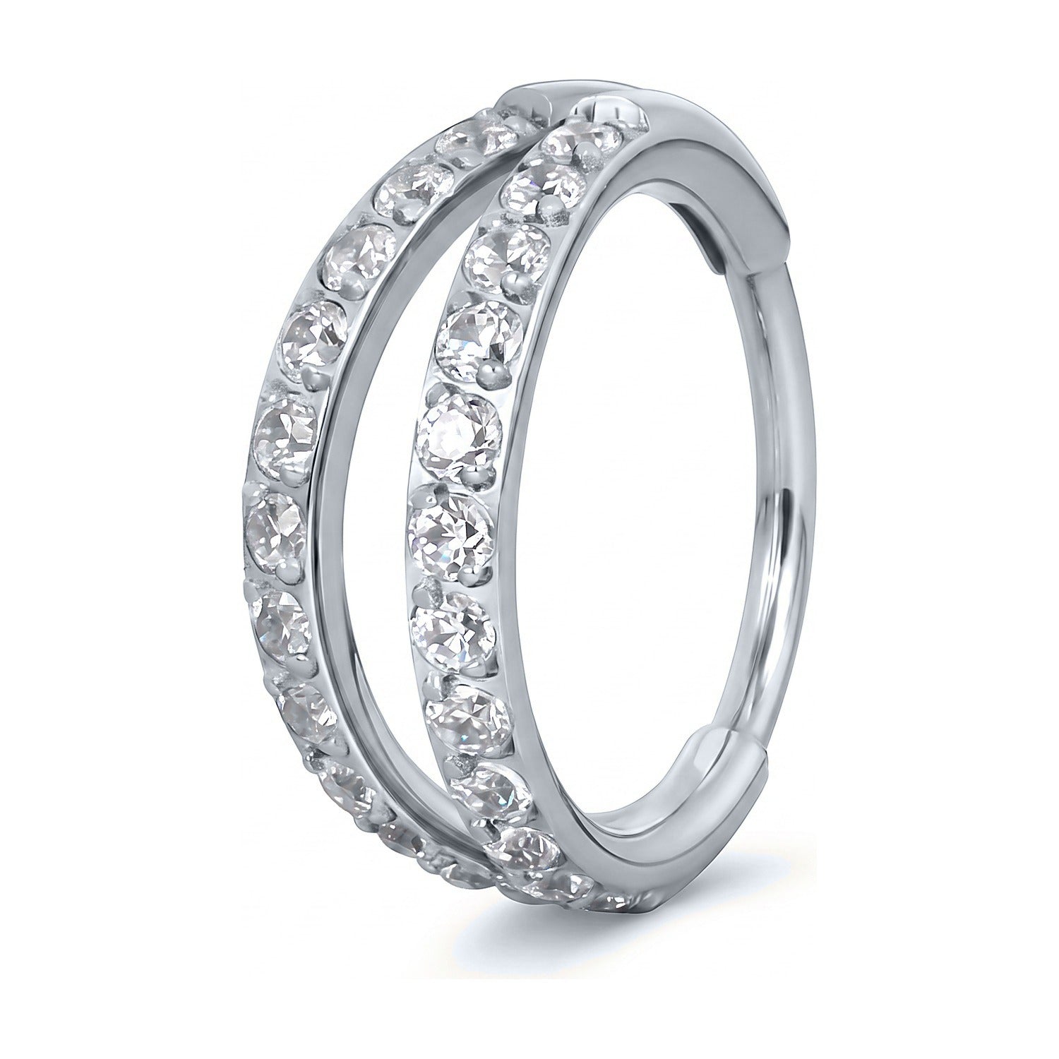 Minaz Piercing Felisha Nasenring Titan Silber Zirkonia Clicker