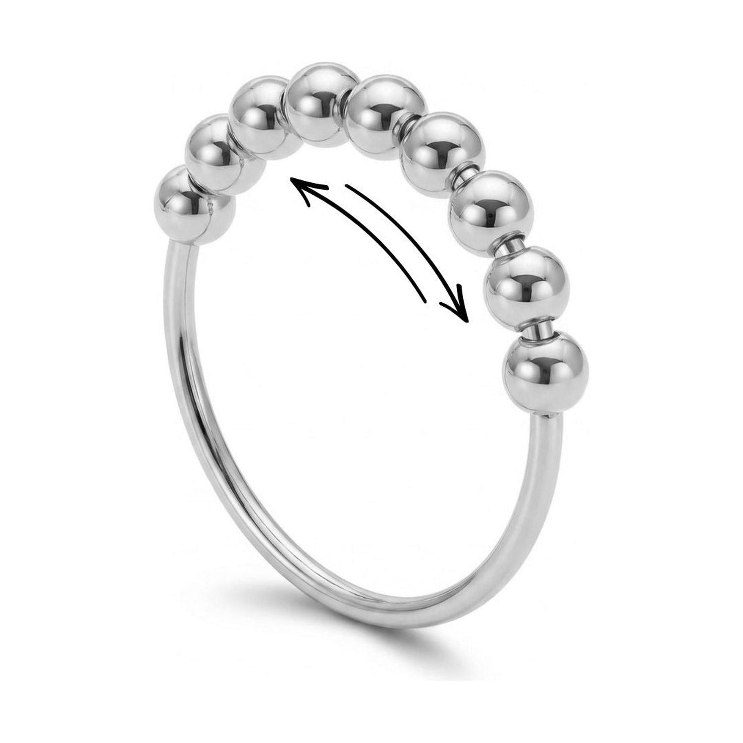 Anxiety Ring Silber, Anti-Angst-Drehring zum Beruhigen | Minaz