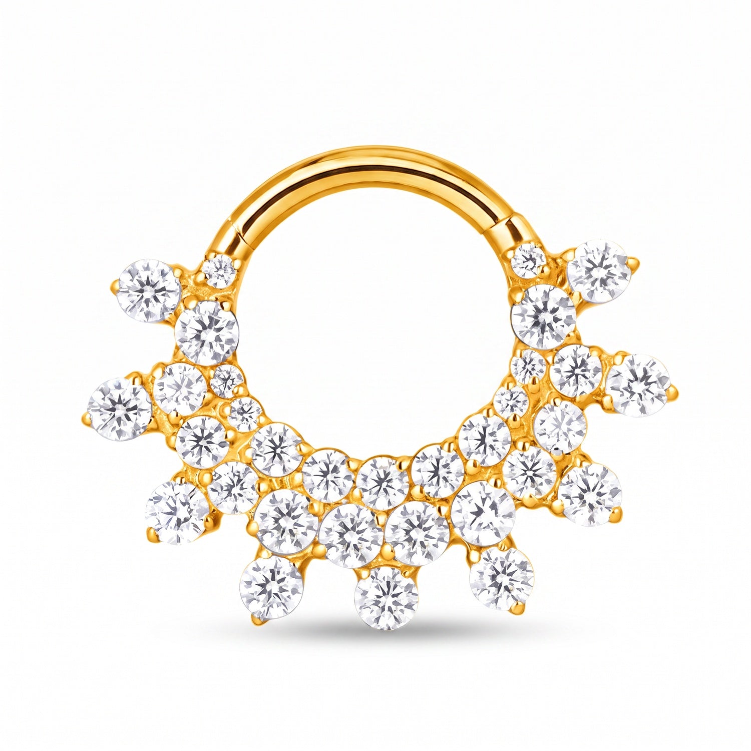 Minaz Piercing Luana aus ASTM F-136 Titan in Gold mit Zirkonia-Septum-Clicker