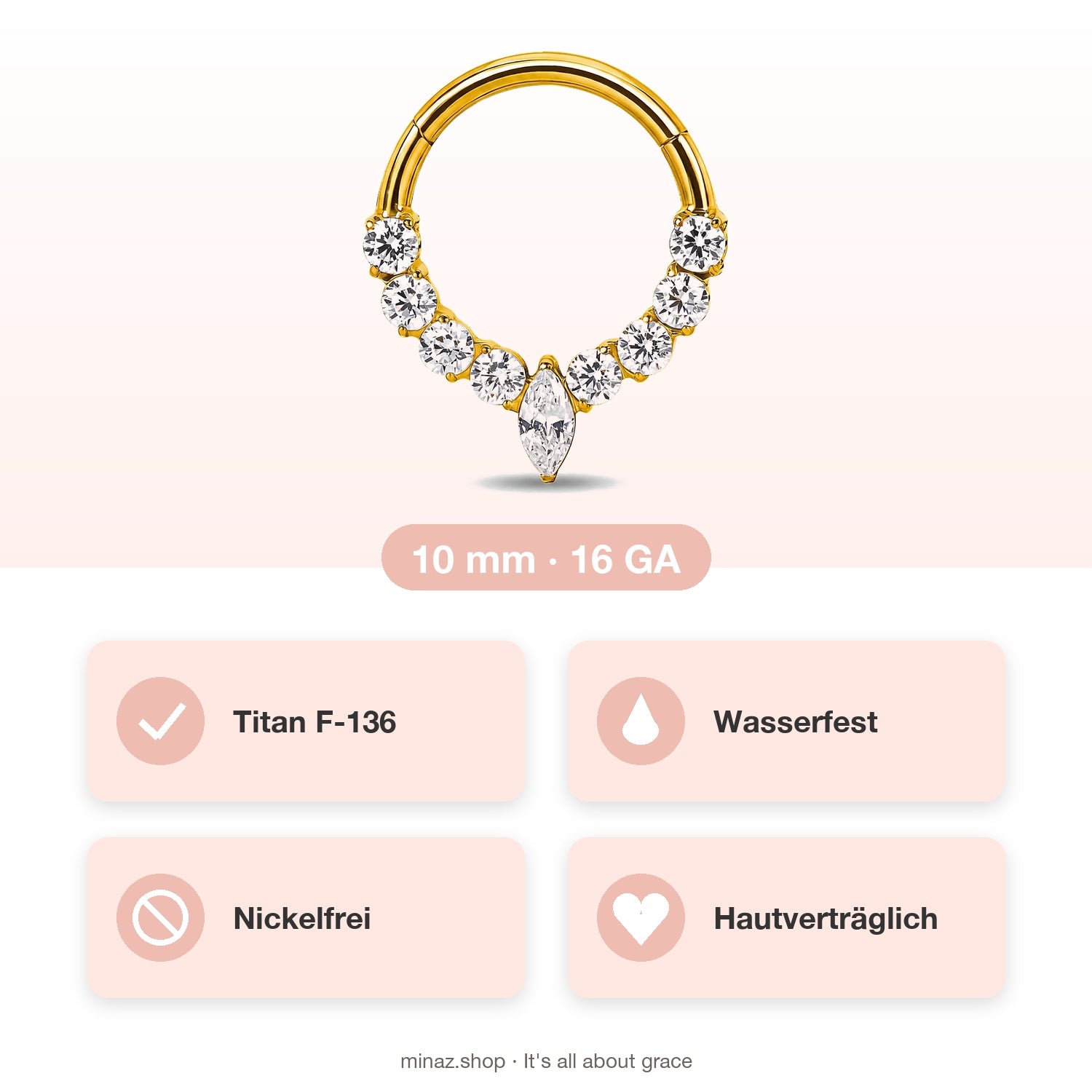 Minaz Piercing Rosalie. Produktmerkmale