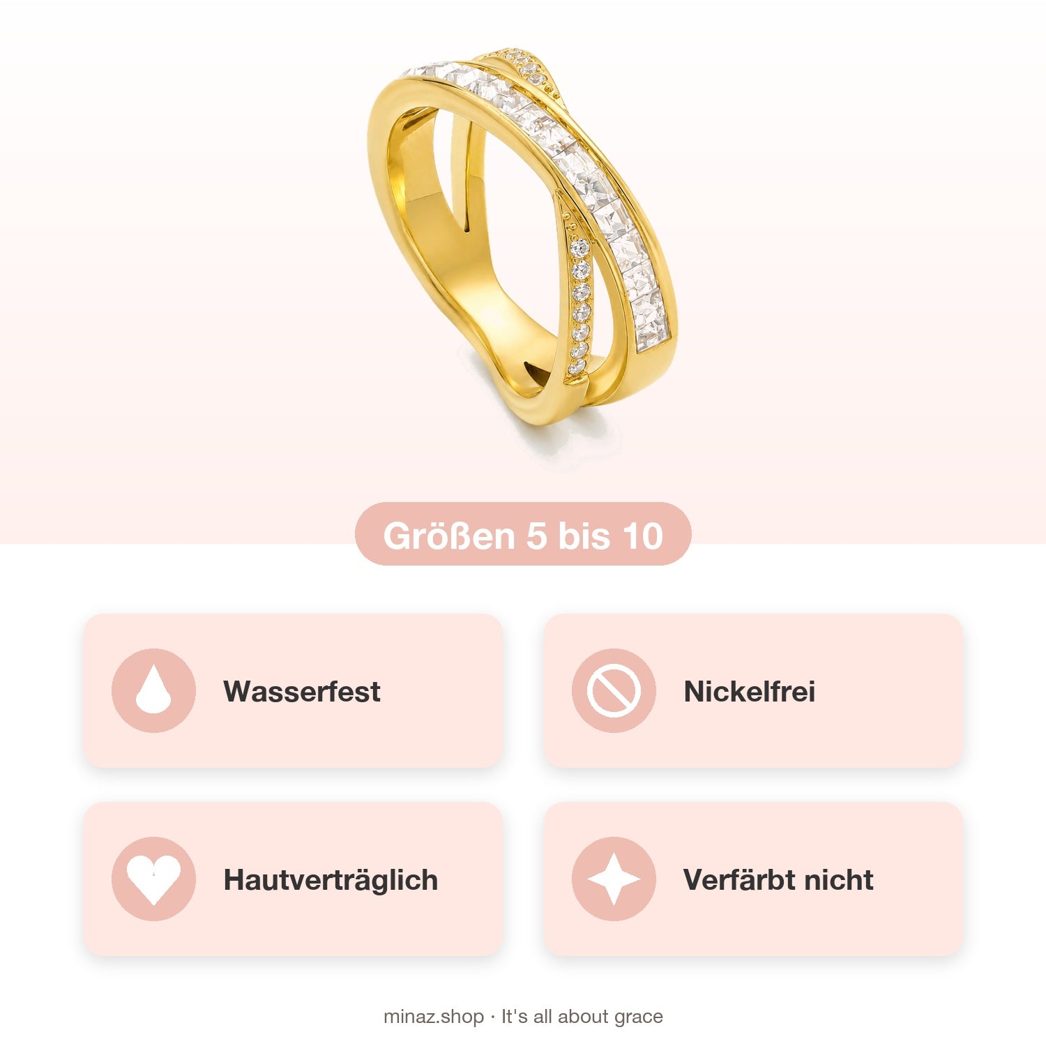 Cassia Ring USP: wasserfest, nickelfrei, hautverträglich, verfärbt nicht