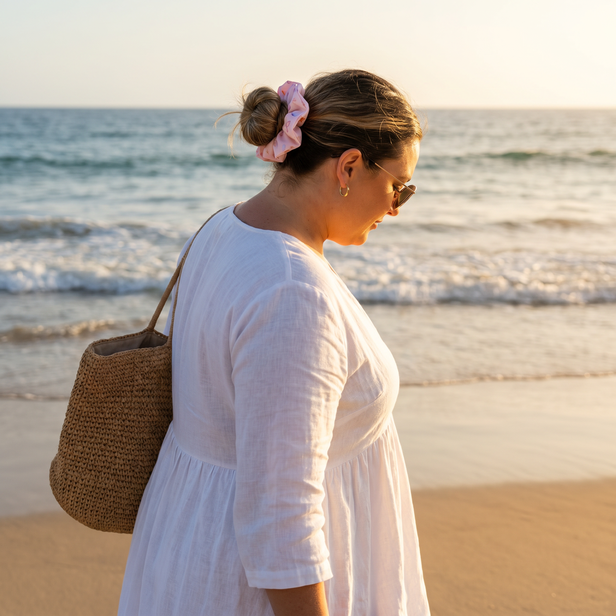 Minaz Scrunchie Marisol aus Sommerstoff. Lifestyle