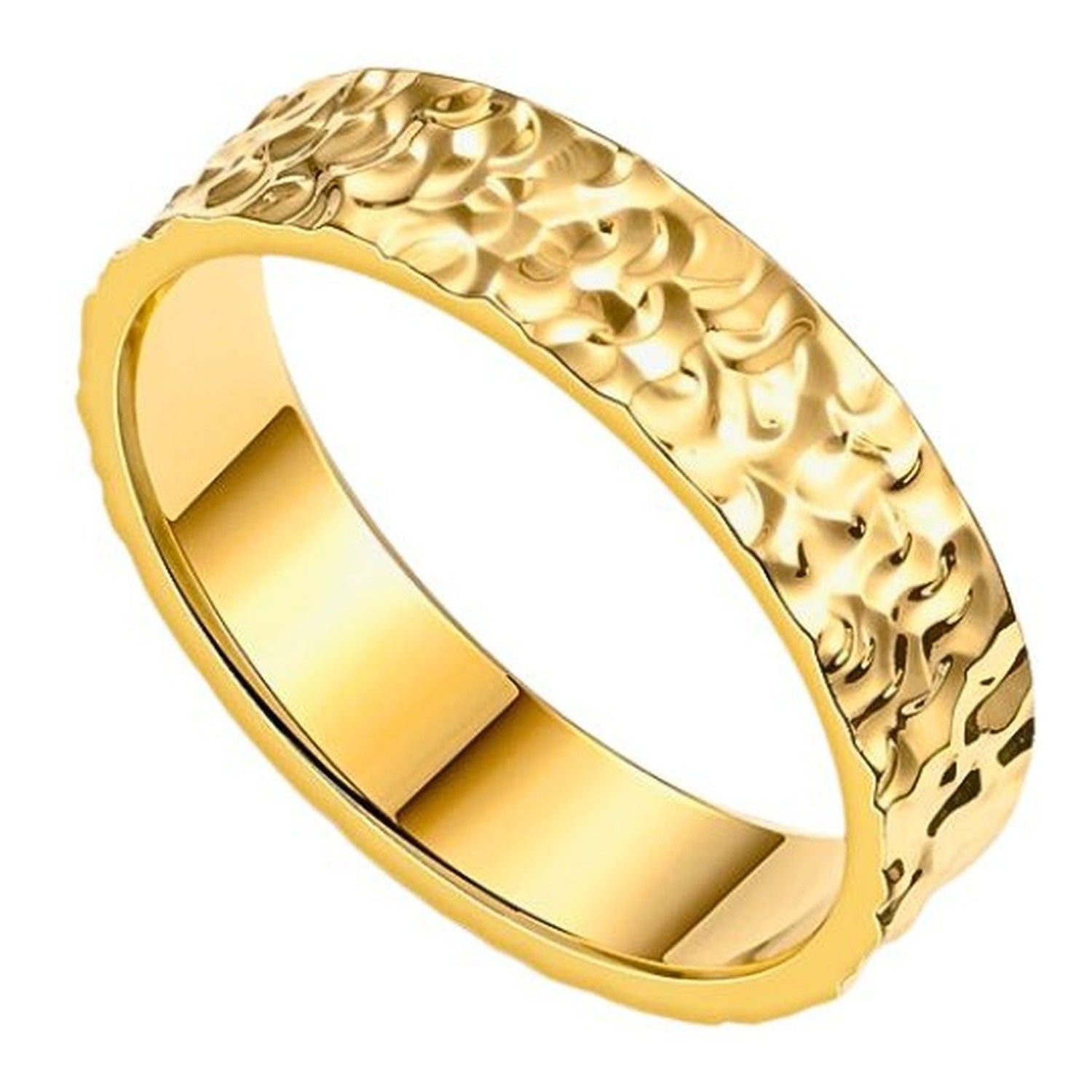 Runa Ring Gold gehämmert eckig