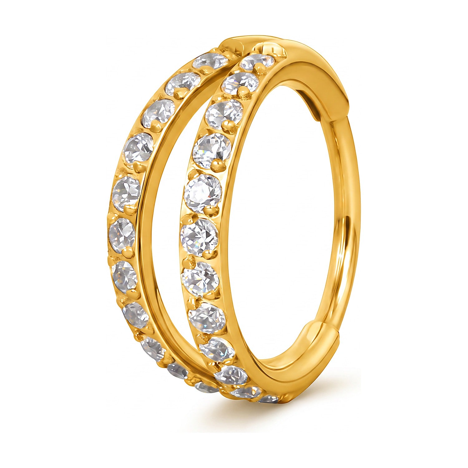 Minaz Piercing Felisha Nasenring Titan Gold Zirkonia Clicker