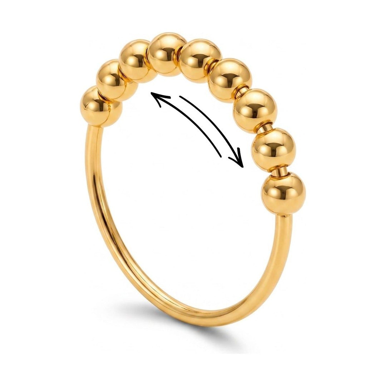 Anxiety Ring Gold, Anti-Angst-Drehring zum Beruhigen | Minaz