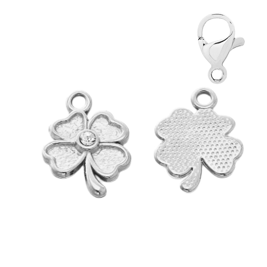 Charm "Kleeblatt mit Zirkonia"