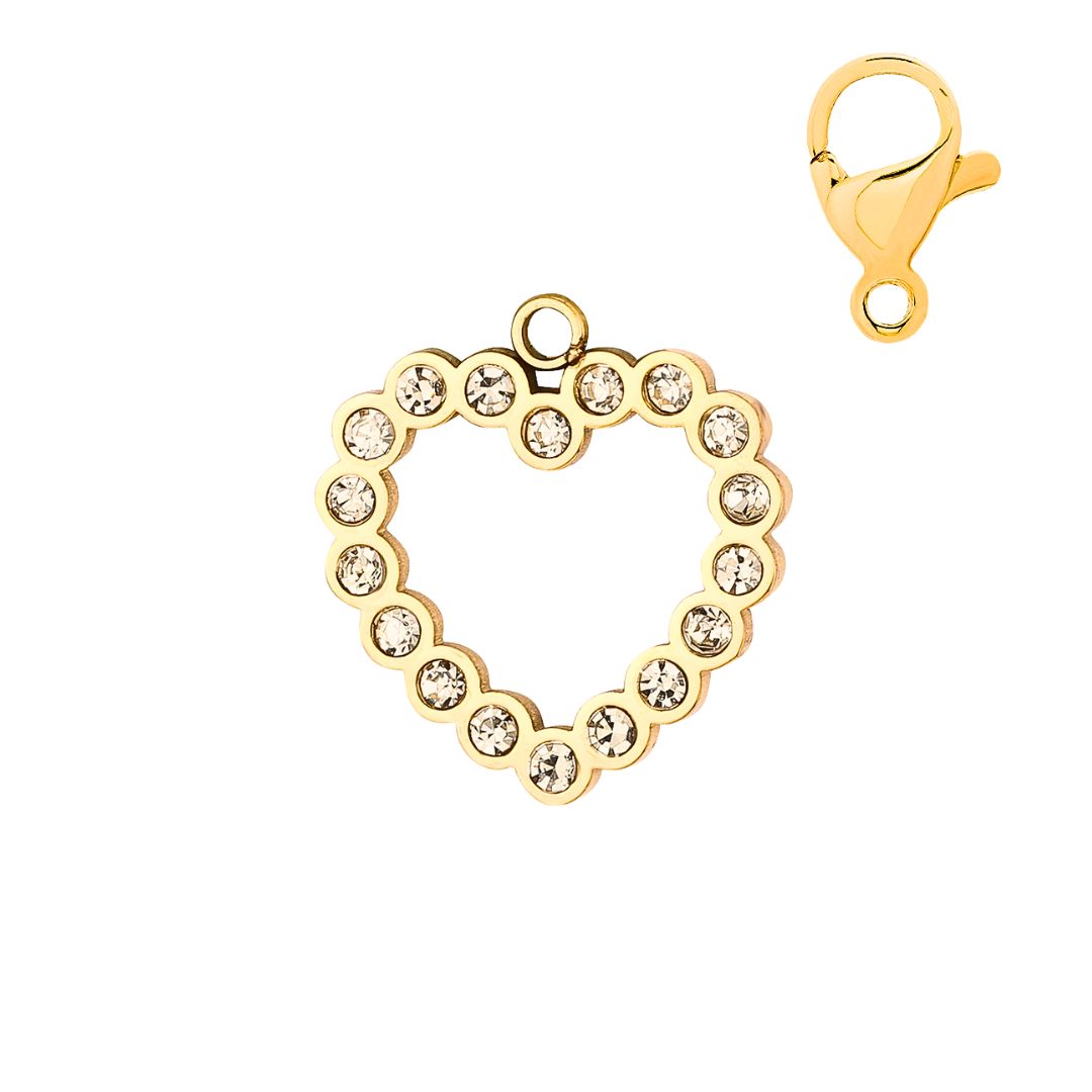 Charm "Herz mit Zirkonia"