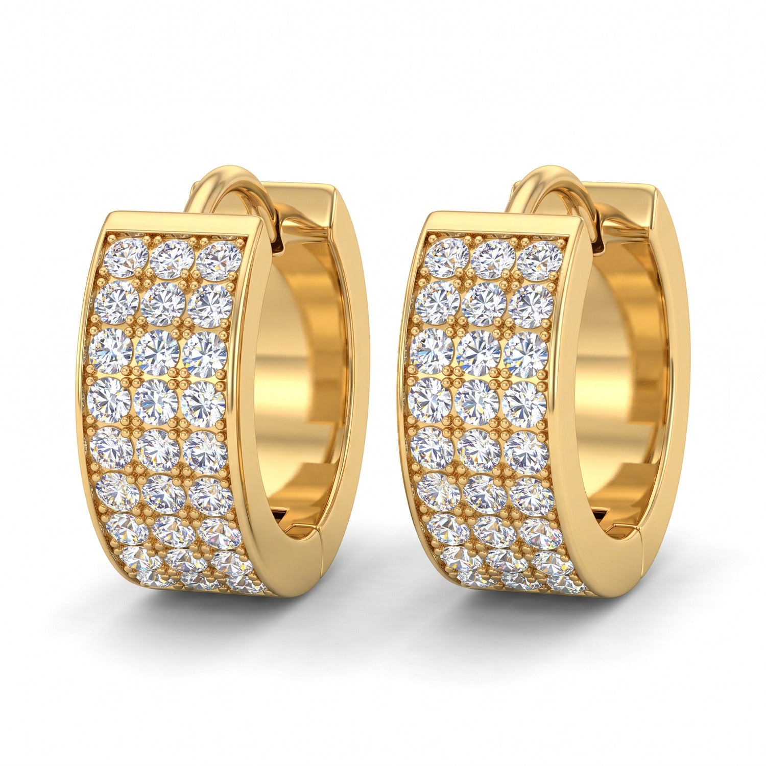 Minaz Ohrringe Soraya aus Edelstahl in Gold mit Zirkonia-Pavé