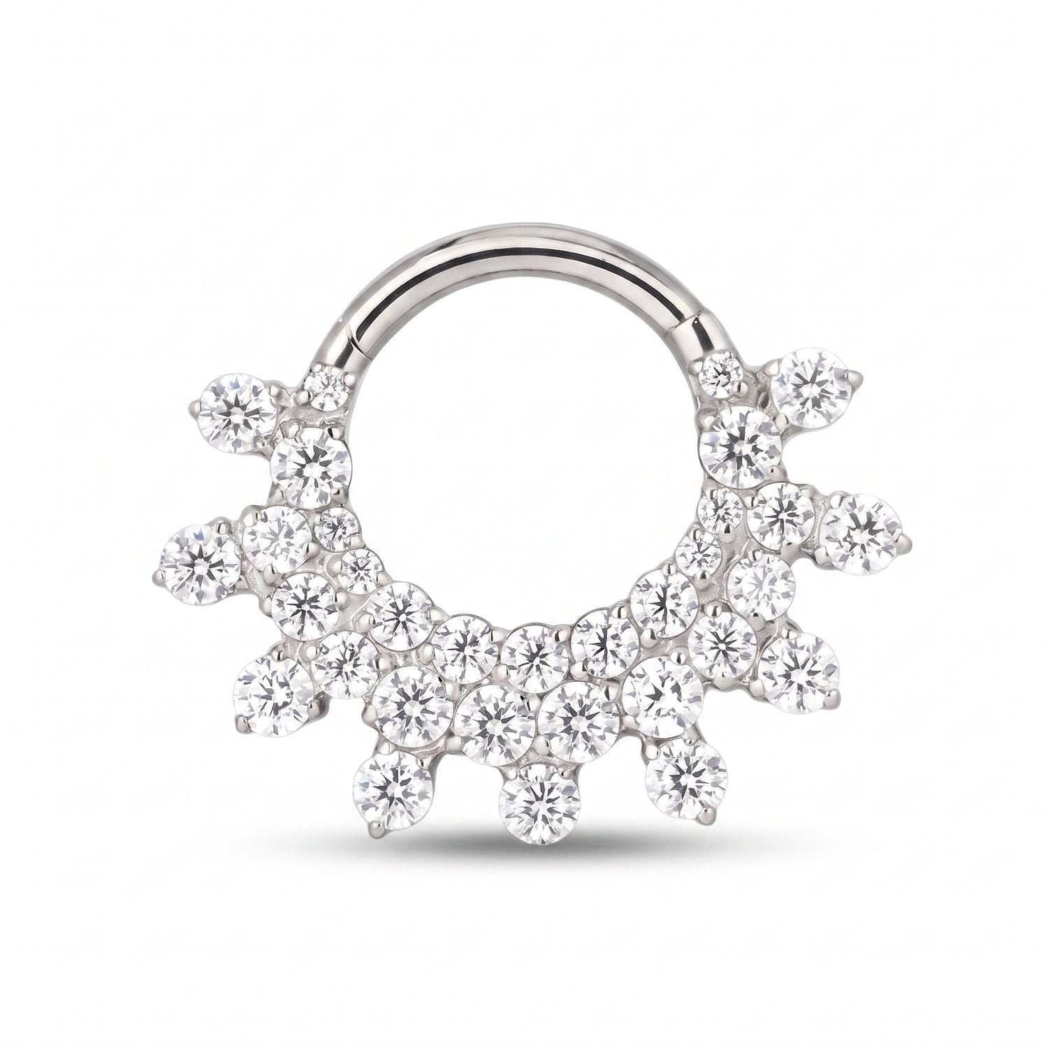 Minaz Piercing Luana aus ASTM F-136 Titan in Silber mit Zirkonia-Septum-Clicker