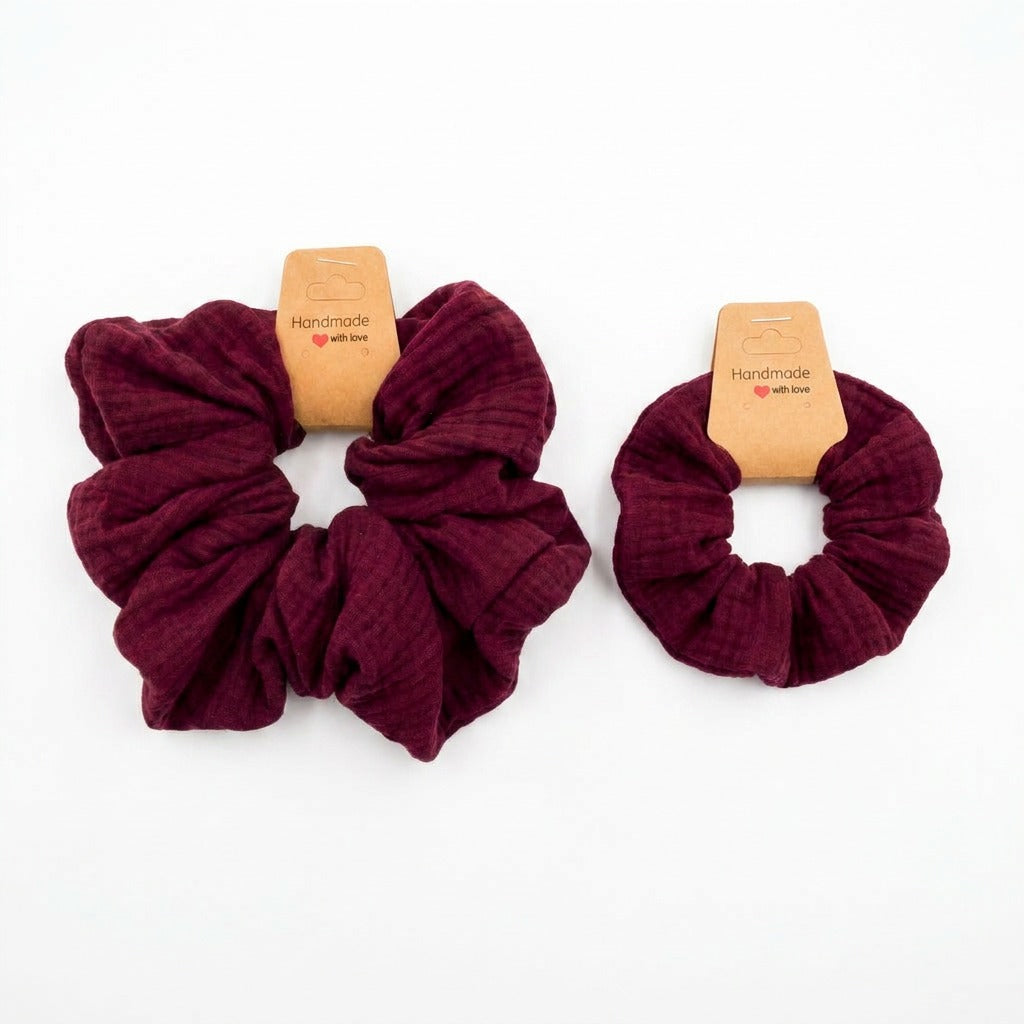 Handmade Musselin Scrunchie Asha Verschluss-Detail