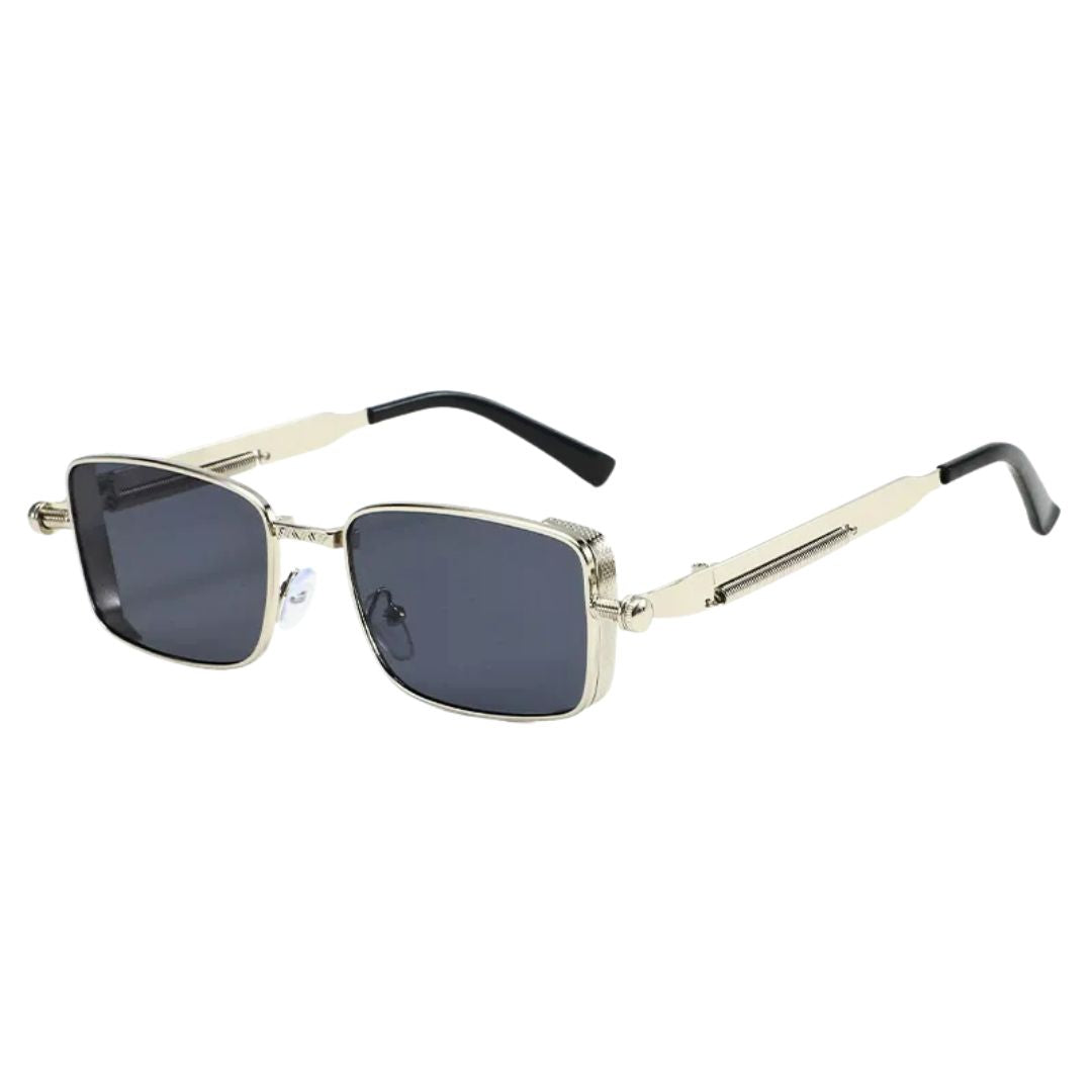 Minaz Sonnenbrille Tara im eckigen Retro Design mit silbernem Metallrahmen