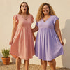 Sommerkleid "Amara" — Trage-Video in Apricot und Flieder